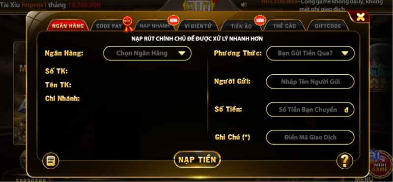 Hình thức thanh toán tại Hit Club