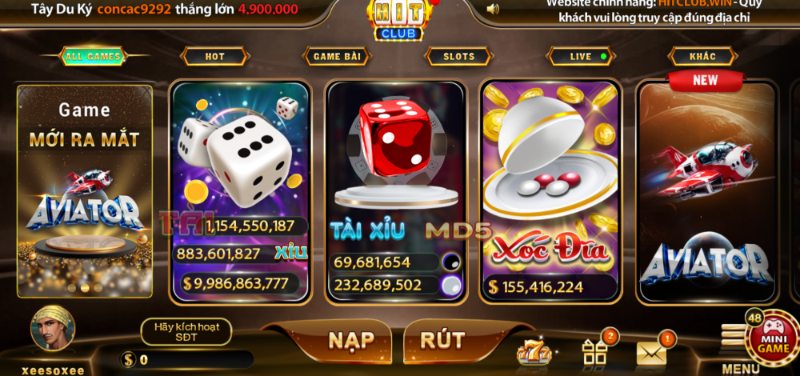 Hướng dẫn một ván Game Bài Hit Club